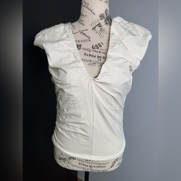 J. Crew Ruched V-neck top in stretch cotton blend NWT Size M - Picture 1 of 7